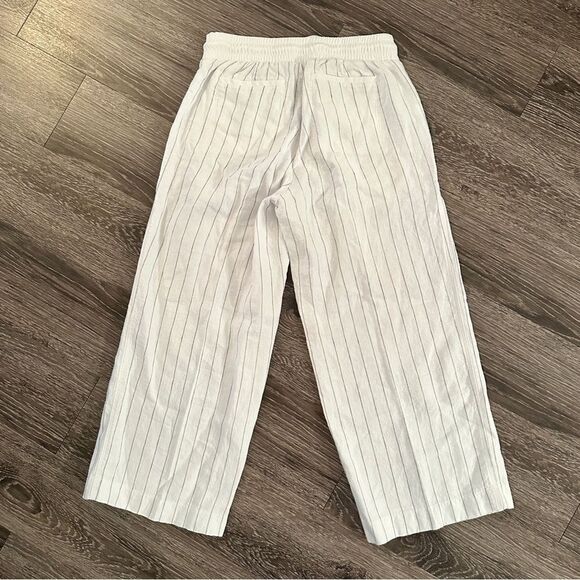Athleta Linen Striped Bali Crop Pants Size 4 - Picture 7 of 7